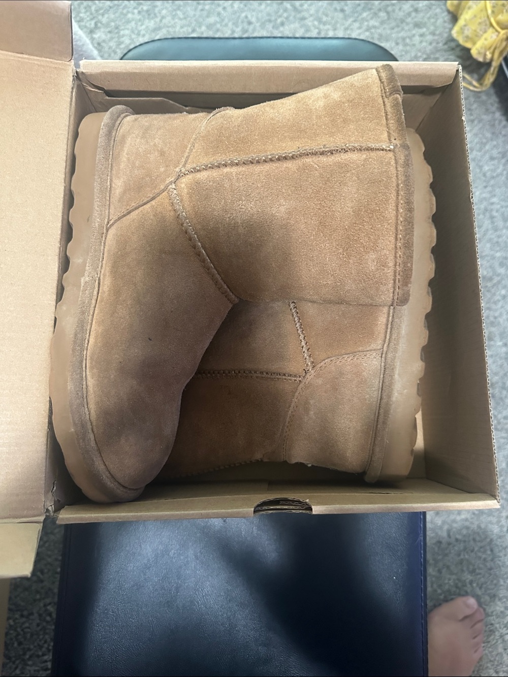 BearPaw Kids Suede Shearling Boot - Chestnut Brown